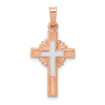 Afbeelding in Gallery-weergave laden, 14k Rose White Gold Two Tone Celtic Cross Pendant Charm
