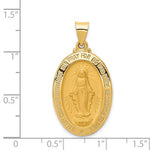 Indlæs billede til gallerivisning 14k Yellow Gold Blessed Virgin Mary Miraculous Hollow Pendant Charm
