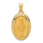 將圖片載入圖庫檢視器 14k Yellow Gold Blessed Virgin Mary Miraculous Hollow Pendant Charm
