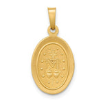 Indlæs billede til gallerivisning 14k Yellow Gold Blessed Virgin Mary Miraculous Medal Oval Small Pendant Charm

