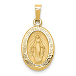 Lataa kuva Galleria-katseluun, 14k Yellow Gold Blessed Virgin Mary Miraculous Medal Oval Small Pendant Charm
