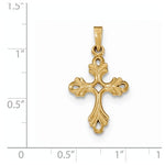 Φόρτωση εικόνας στο εργαλείο προβολής Συλλογής, 14k Yellow Gold Fleur De Lis Cross Pendant Charm
