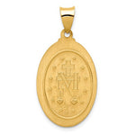 이미지를 갤러리 뷰어에 로드 , 14k Yellow Gold Blessed Virgin Mary Miraculous Medal Oval Spanish Version Pendant Charm
