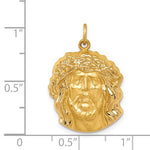 將圖片載入圖庫檢視器 14k Yellow Gold Jesus Christ Face Head Pendant Charm
