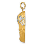 Kép betöltése a galériamegjelenítőbe: 14k Yellow Gold Rhodium Jesus Christ Face Head Pendant Charm
