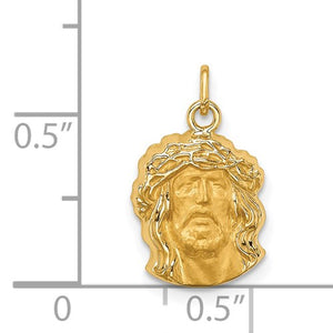 14k Yellow Gold Jesus Christ Face Head Small Pendant Charm