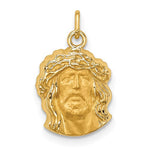 Indlæs billede til gallerivisning 14k Yellow Gold Jesus Christ Face Head Small Pendant Charm
