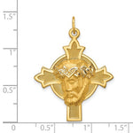 Afbeelding in Gallery-weergave laden, 14k Yellow Gold Jesus Christ Face Head  Cross Pendant Charm
