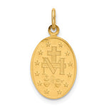 將圖片載入圖庫檢視器 14k Yellow Gold Blessed Virgin Mary Miraculous Medal Oval Small Pendant Charm

