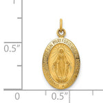 Carica l&#39;immagine nel visualizzatore di Gallery, 14k Yellow Gold Blessed Virgin Mary Miraculous Medal Oval Small Pendant Charm
