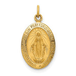 Carica l&#39;immagine nel visualizzatore di Gallery, 14k Yellow Gold Blessed Virgin Mary Miraculous Medal Oval Small Pendant Charm
