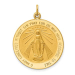 Indlæs billede til gallerivisning 14k Yellow Gold Blessed Virgin Mary Miraculous Round Pendant Charm
