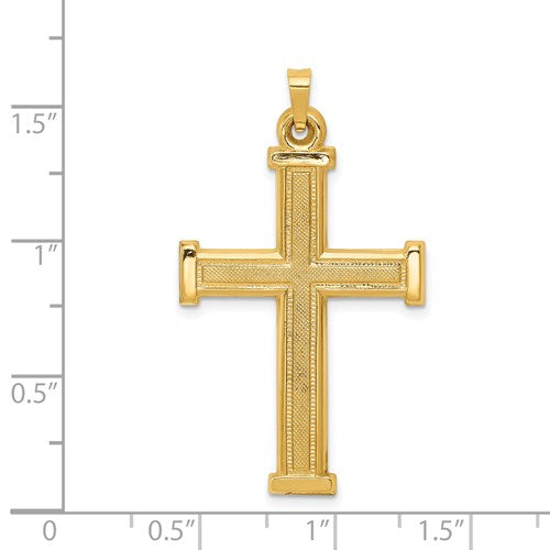 14k Yellow Gold Cross Large Pendant Charm