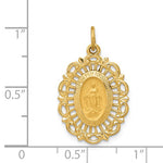 Załaduj obraz do przeglądarki galerii, 14k Yellow Gold Blessed Virgin Mary Miraculous Medal Oval Pendant Charm
