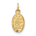 Kép betöltése a galériamegjelenítőbe: 14k Yellow Gold Blessed Virgin Mary Miraculous Medal Oval Extra Small Pendant Charm
