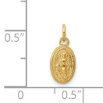 Indlæs billede til gallerivisning 14k Yellow Gold Blessed Virgin Mary Miraculous Medal Oval Extra Small Pendant Charm
