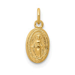 Cargar imagen en el visor de la galería, 14k Yellow Gold Blessed Virgin Mary Miraculous Medal Oval Extra Small Pendant Charm
