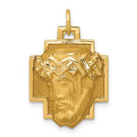 Indlæs billede til gallerivisning 14k Yellow Gold Jesus Face Head Hollow Pendant Charm
