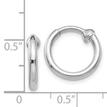 Carregar imagem no visualizador da galeria, 14k White Gold Non Pierced Clip On Round Hoop Earrings 13mm x 2mm

