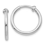 Load image into Gallery viewer, 14k White Gold Non Pierced Clip On Round Hoop Earrings 19mm x 2mm
