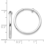 Load image into Gallery viewer, 14k White Gold Non Pierced Clip On Round Hoop Earrings 23mm x 2mm
