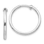 Charger l&#39;image dans la galerie, 14k White Gold Non Pierced Clip On Round Hoop Earrings 23mm x 2mm
