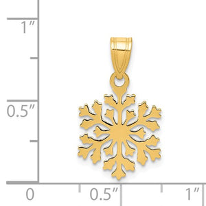 14k Yellow Gold Laser Cut Snowflake Pendant Charm