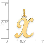 Cargar imagen en el visor de la galería, 14K Yellow Gold Initial Letter X Cursive Script Alphabet Pendant Charm
