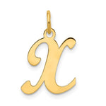 Afbeelding in Gallery-weergave laden, 14K Yellow Gold Initial Letter X Cursive Script Alphabet Pendant Charm
