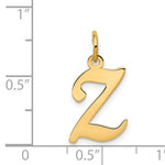 Cargar imagen en el visor de la galería, 14K Yellow Gold Initial Letter Z Cursive Script Alphabet Pendant Charm
