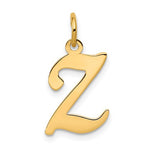 將圖片載入圖庫檢視器 14K Yellow Gold Initial Letter Z Cursive Script Alphabet Pendant Charm
