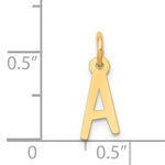 將圖片載入圖庫檢視器 14K Yellow Gold Uppercase Initial Letter A Block Alphabet Small Pendant Charm
